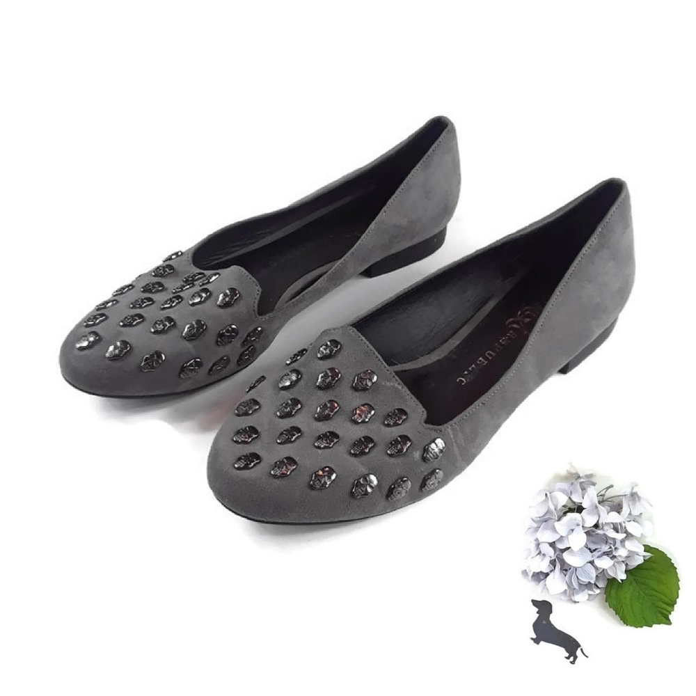 Rock and Republic grey skull loafers 6.5M